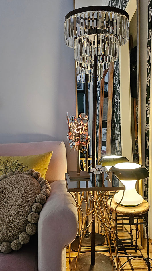 Pie de Lámpara de Pie Jano (Circular - 2 pisos) - 40cm 4 Luces