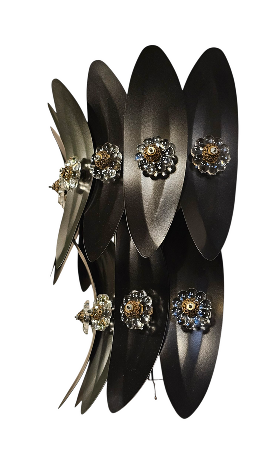 Hojas - Apliques de Pared "Coliseo con Flores Vidrio" - 2 Pisos - 1 Luz