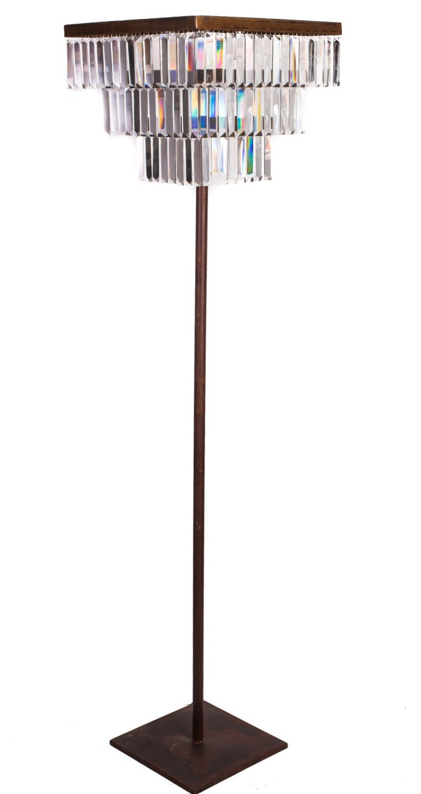 Pie de Lámpara Jano (Cuadrado - 3 Pisos) - 40cm x 40cm 4 Luces