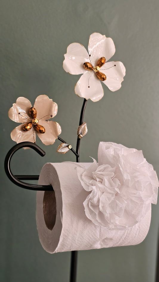 Baños - Portarrollos de Pie - "Infancia Loly" - 2 Flores