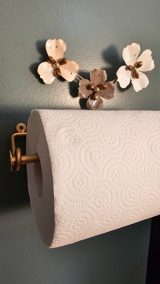 Cocina - Portarrollos de Pared con Palito - "Infancia" - 3 Flores