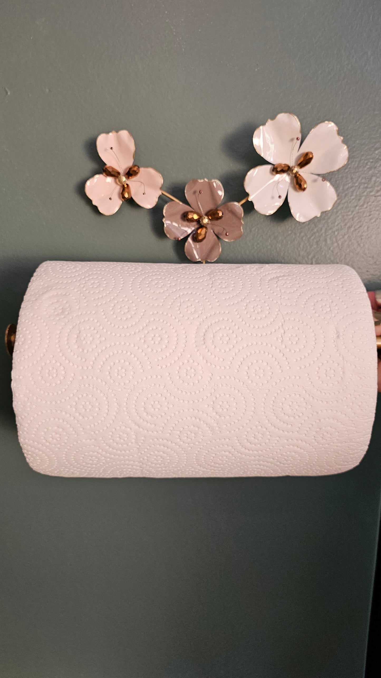 Cocina - Portarrollos de Pared con Palito - "Infancia" - 3 Flores