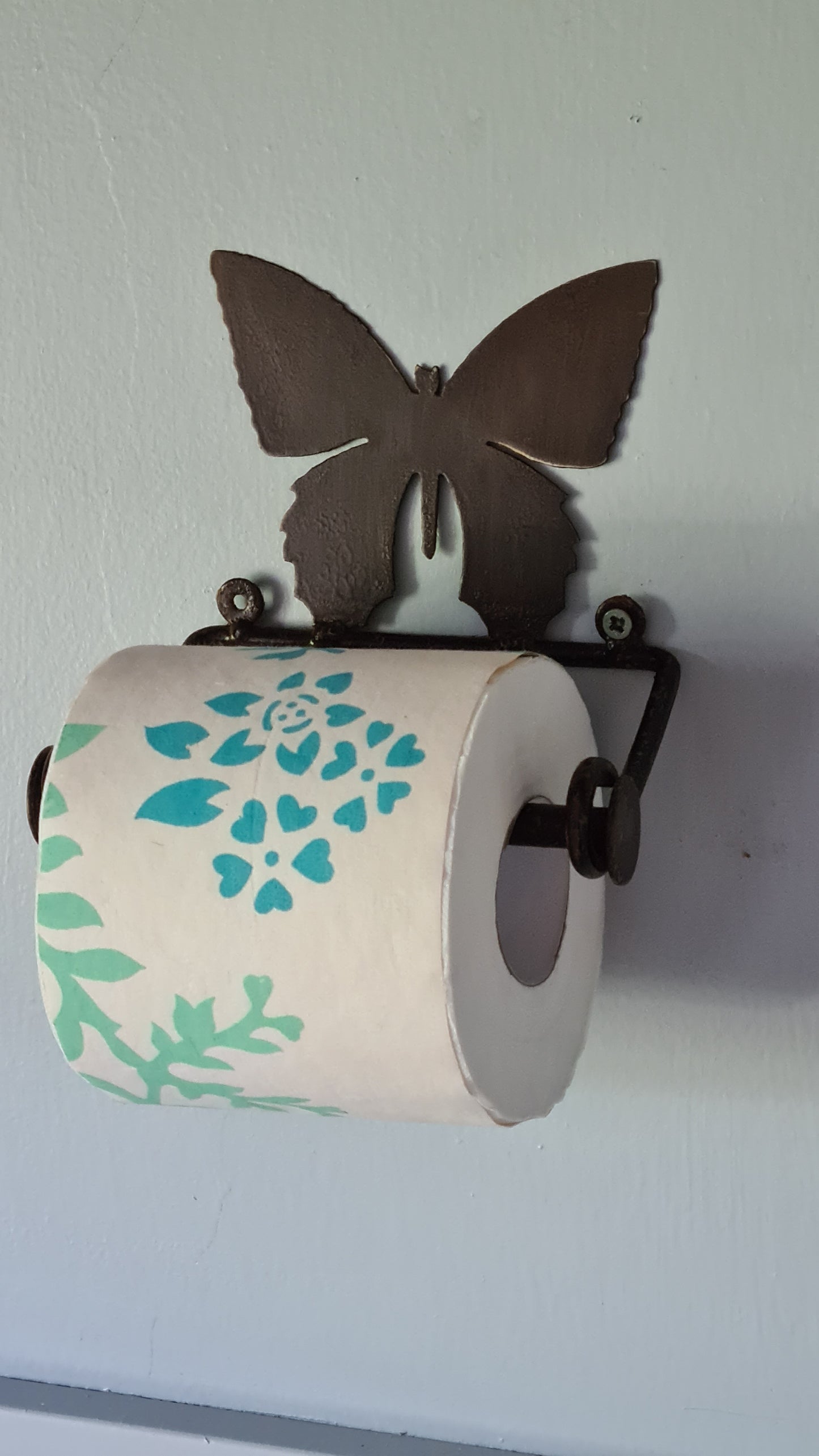 Baños - Portarrollos de Pared con Palito - "Mariposas"