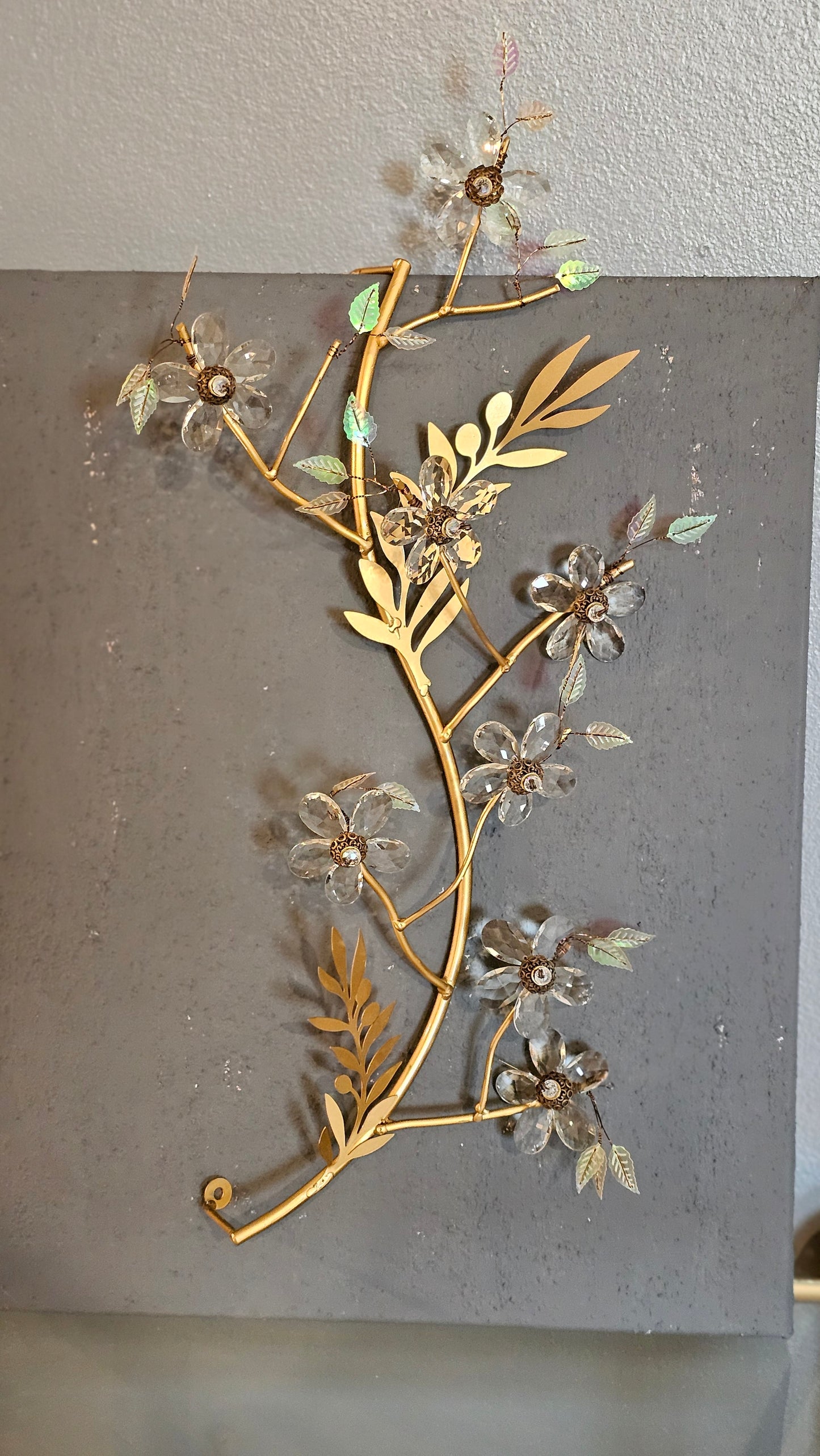 Rama Flores Vidrio - 45cm - Oro