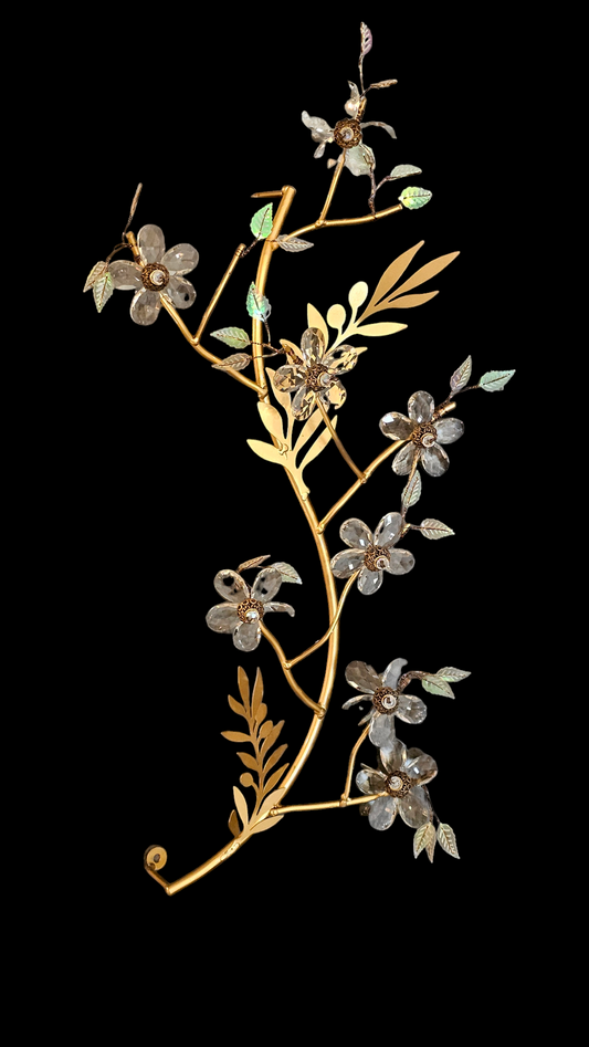 Rama Flores Vidrio - 45cm - Oro